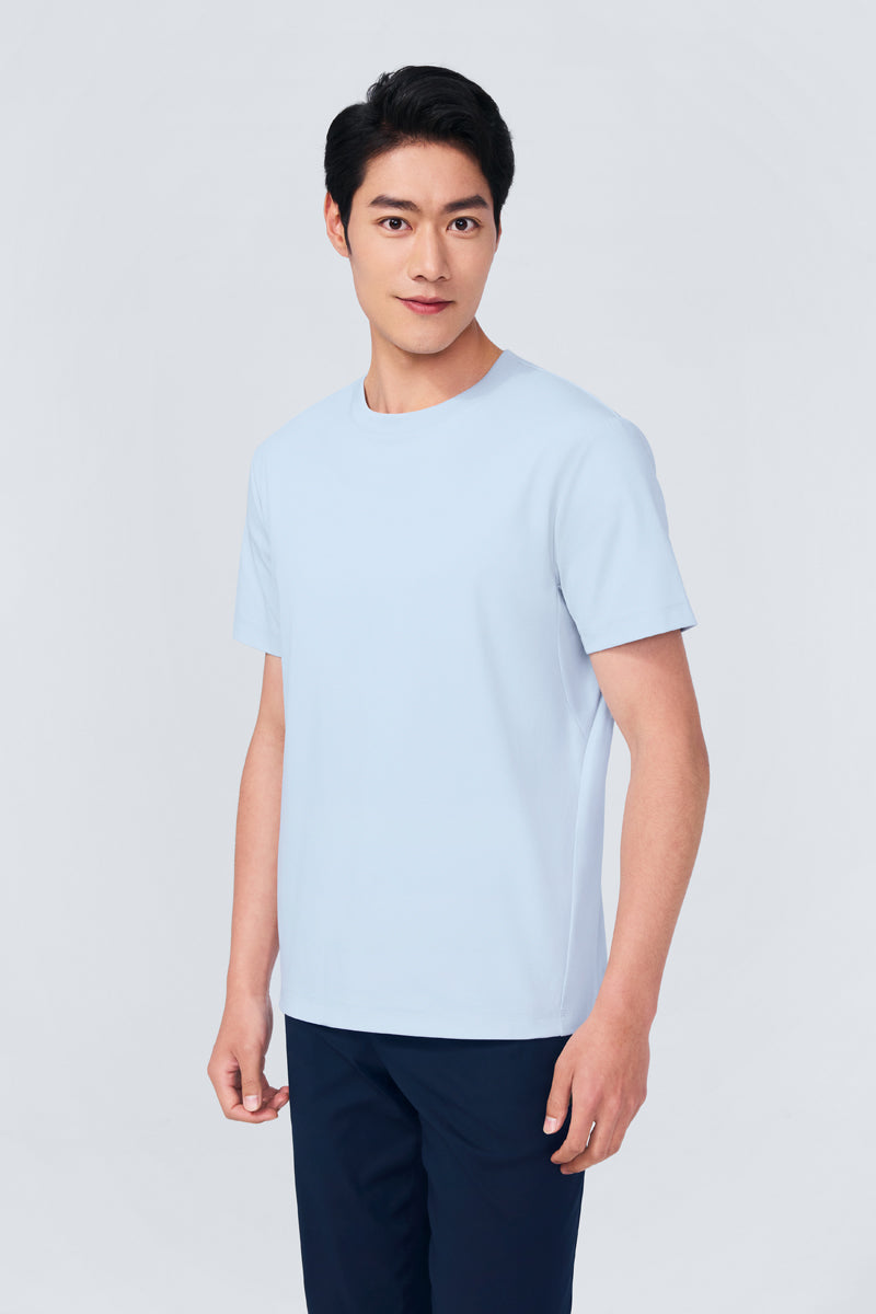 InstantCool 平紋針織圓領 T 恤 |淺藍色 BLE249