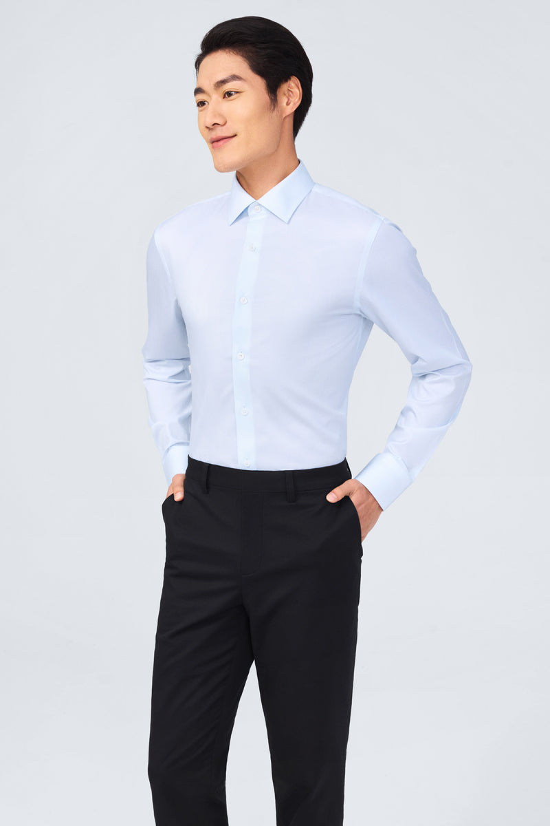 Supreme 棉絲斜紋布 商務襯衫 |淺藍色 條紋 15902N