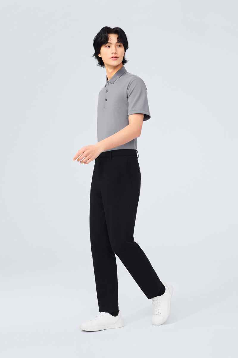 CottonSTRETCH Lightweight Knit Smart Pants | Black BKFD01