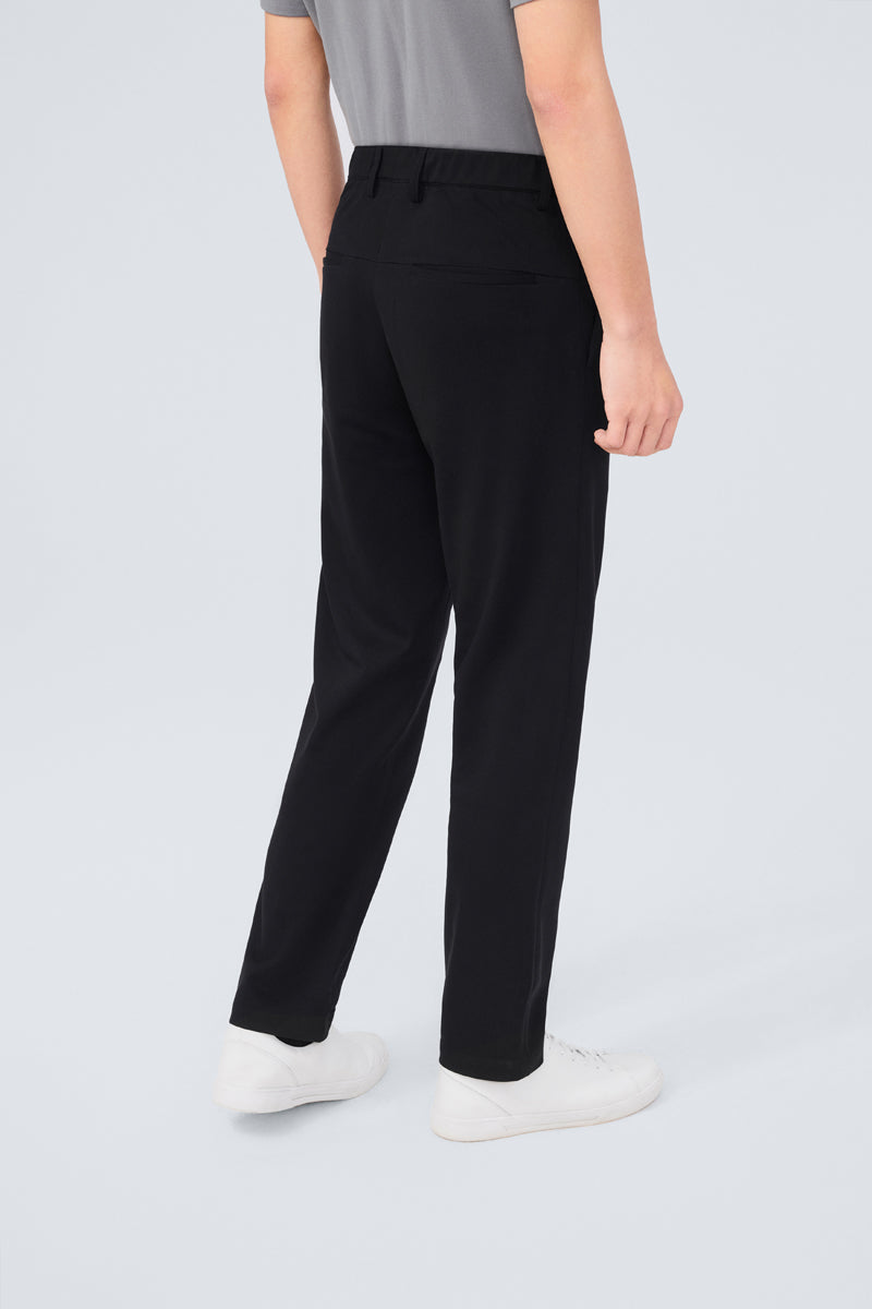 CottonSTRETCH Lightweight Knit Smart Pants | Black BKFD01