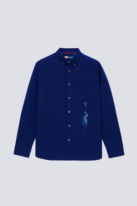 Spider-Man Poplin Button-Down Casual Shirt | Navy 18170Y