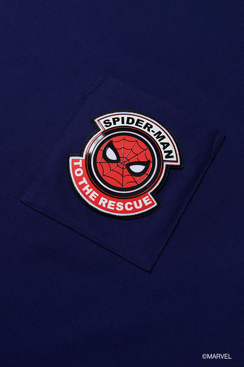 Spider-Man Regal Crew Neck Pocket T-Shirt | Dark Blue BLFD01