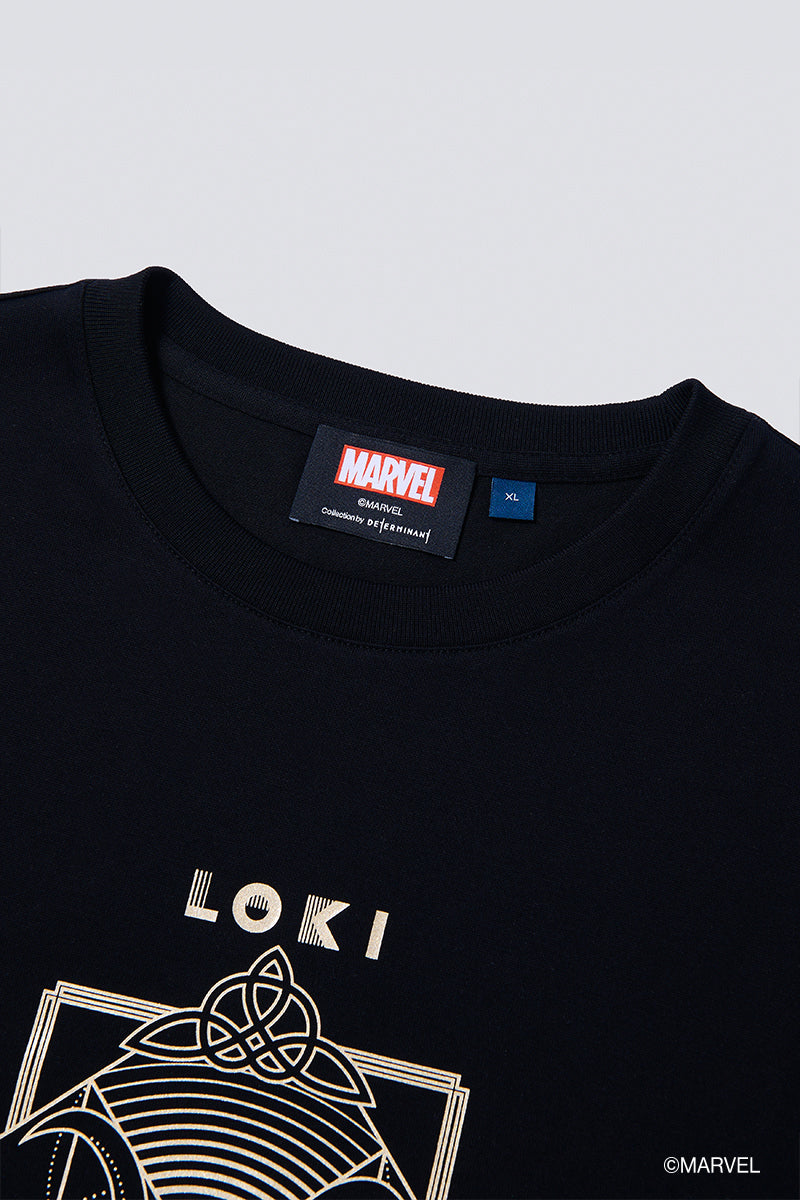 Loki Regal Crew Neck T-Shirt | Black BKFD01