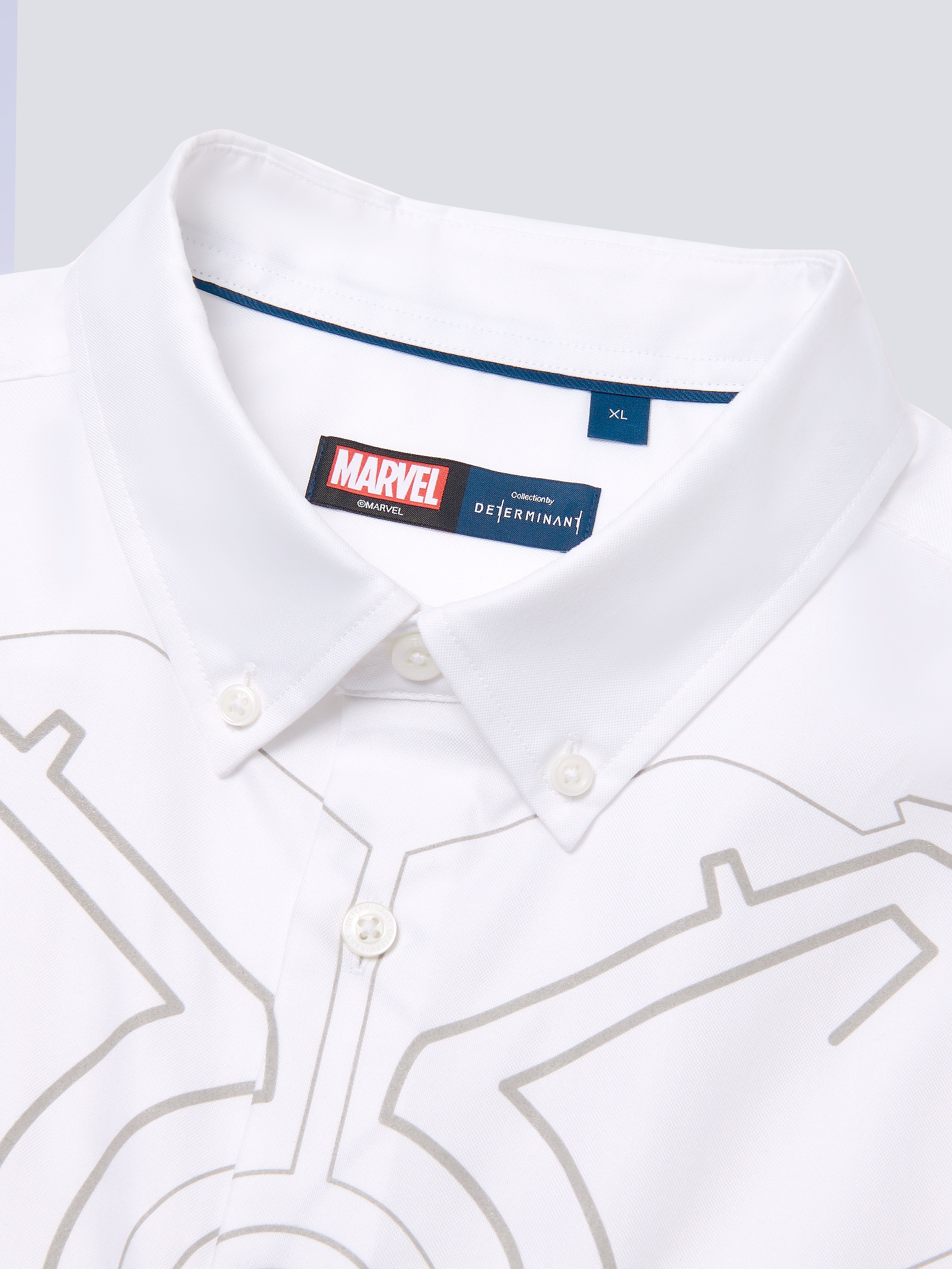 Iron Man Oxford Button-Down Casual Shirt | White WH001Z