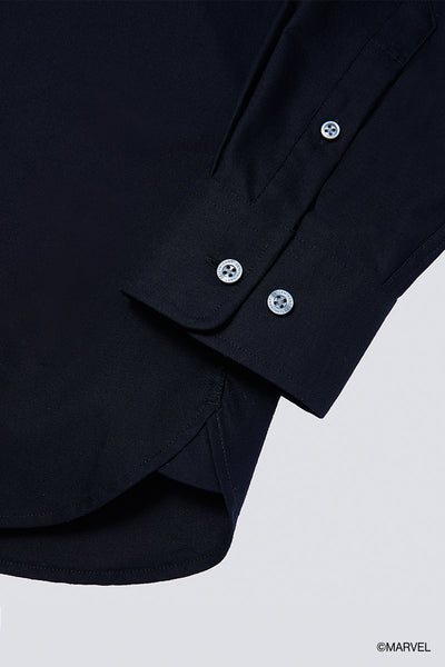 Black Panther Mandarin Collar Casual Shirt | Black BKFD01