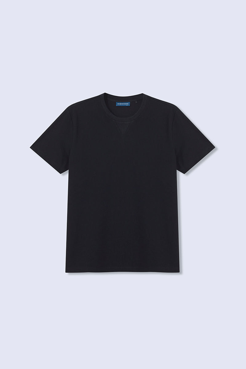 VISDRY™ Crew Neck T-Shirt | Black BKFD01