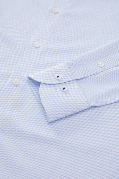 Supreme Cotton-Silk Dress Shirt | Blue Check 2741DK