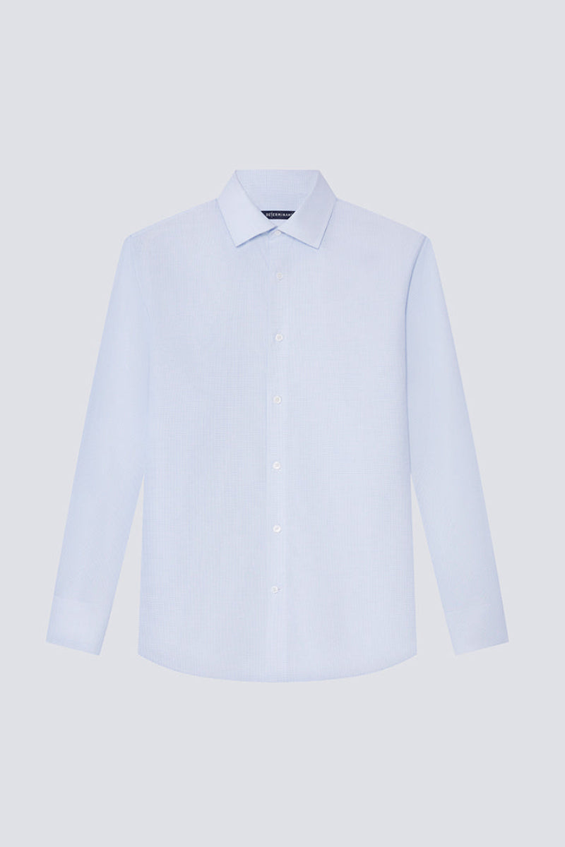 Supreme Cotton-Silk Dress Shirt | Blue Check 2741DK