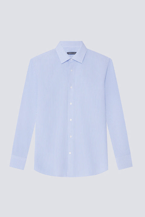 Supreme Cotton-Silk Dress Shirt | Blue Stripes 2740DK