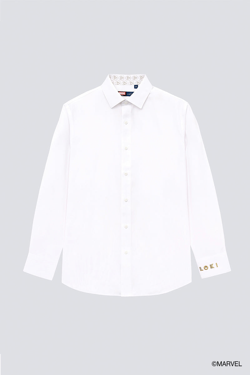 Loki Wrinkle-Free Pinpoint Oxford Dress Shirt | White WH001Z
