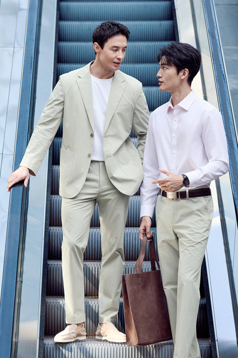 CottonSTRETCH Unstructured Woven Blazer | Sand Khaki 26350N