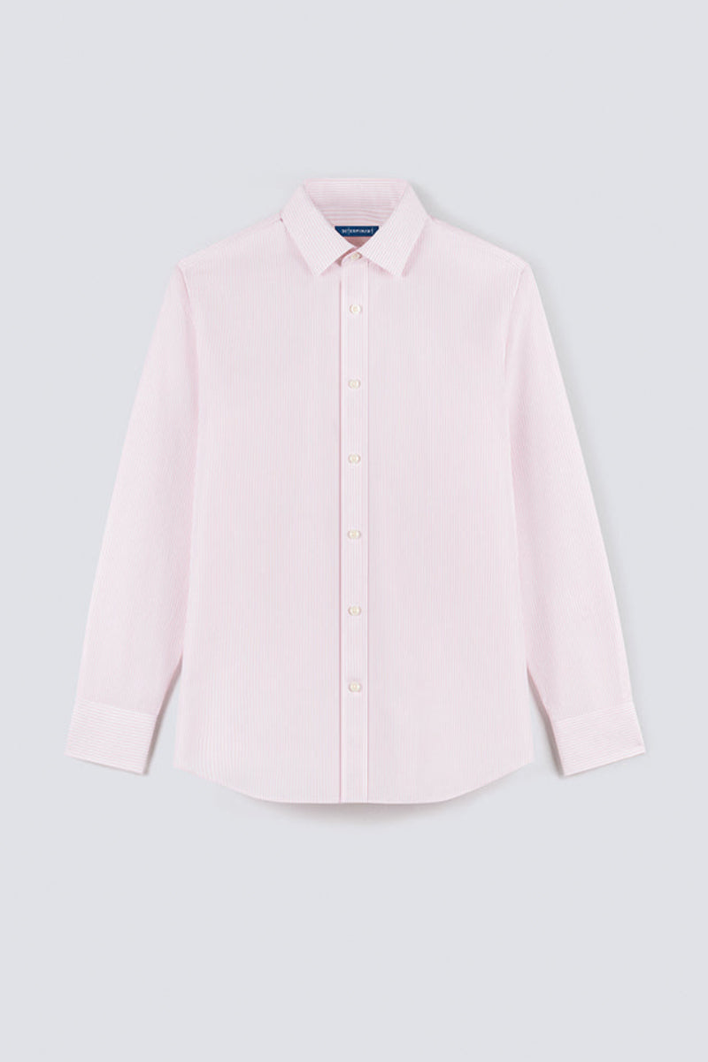 Wrinkle-Free Poplin Dress Shirt | Pink Stripes 19029N