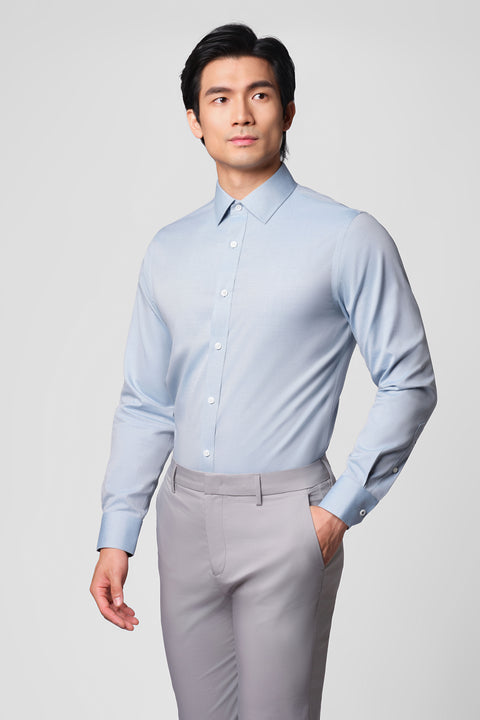 “Frozen in Tones” Waterless Dye Dress Shirt | Glacial Mist 17804N