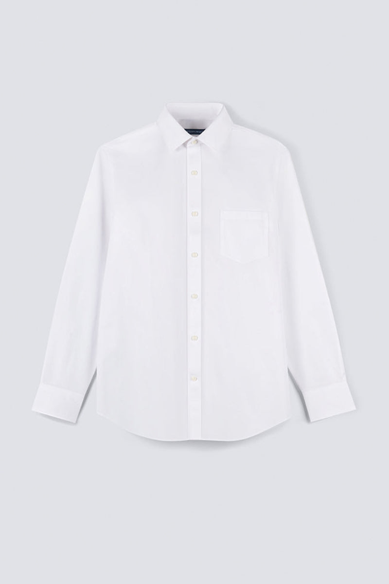 Wrinkle-Free Pinpoint Oxford Pocket Dress Shirt | White WH001Z