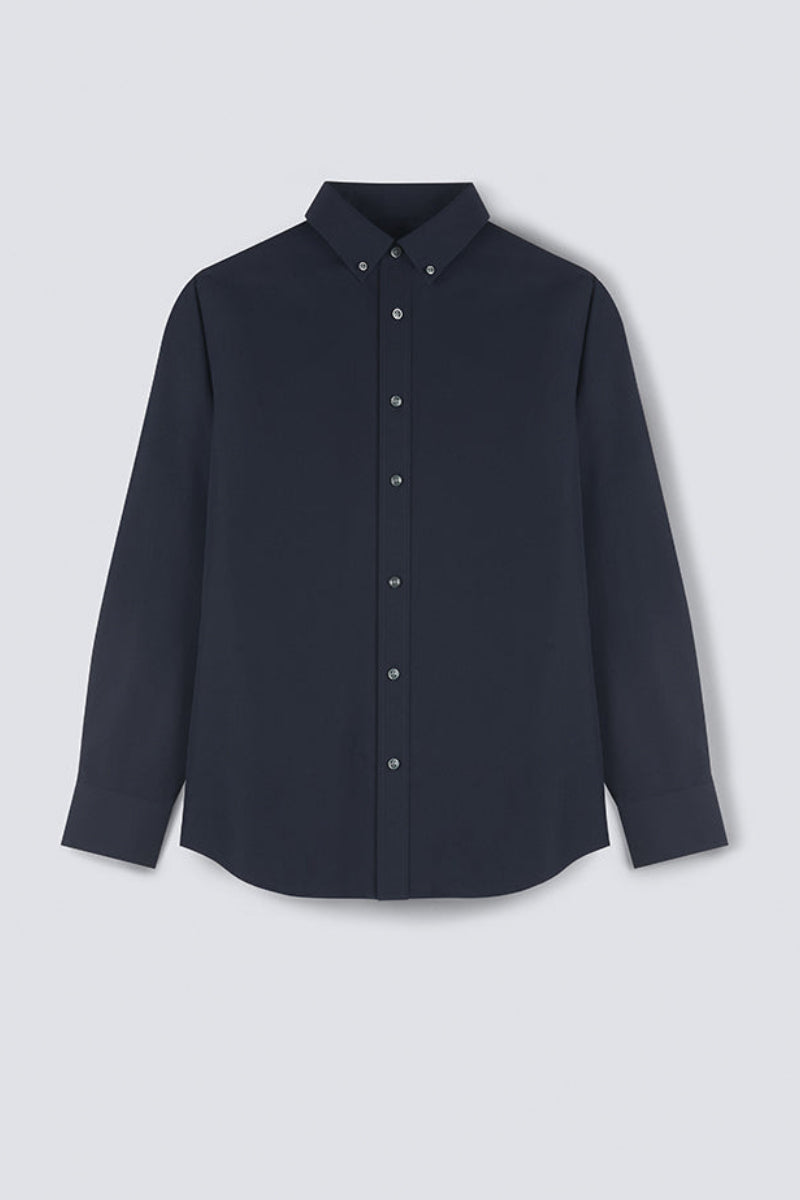 Wrinkle-Free Poplin Button-Down Dress Shirt | Navy 0053KM