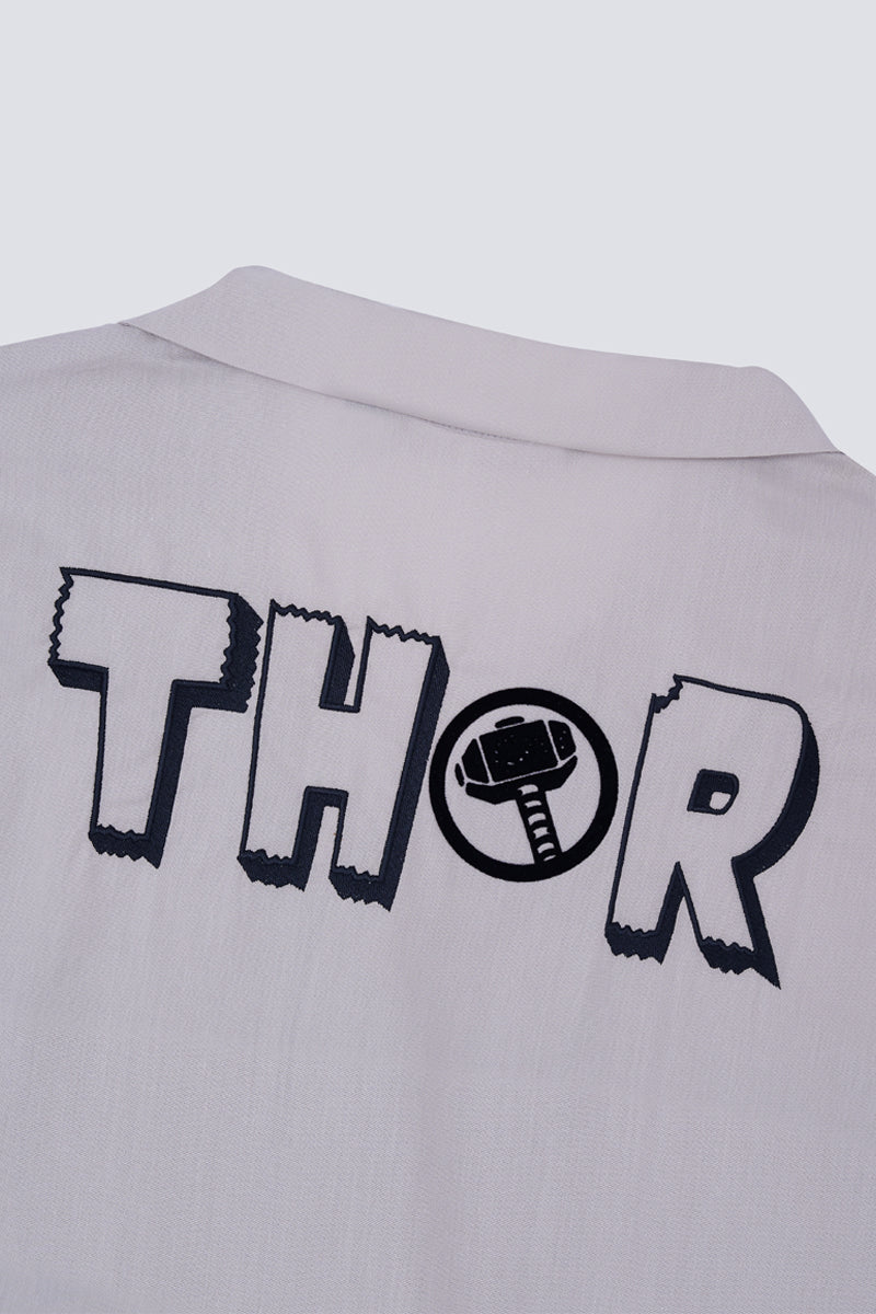 Thor Revere Collar Short Sleeve Casual Shirt | Beige 20209N