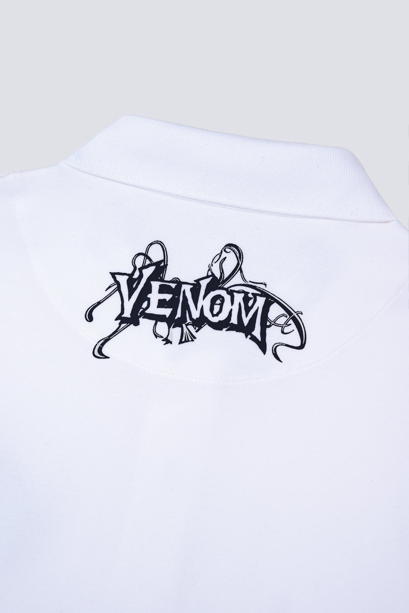Venom Embroidered Patch Pique Polo | White WH001Z