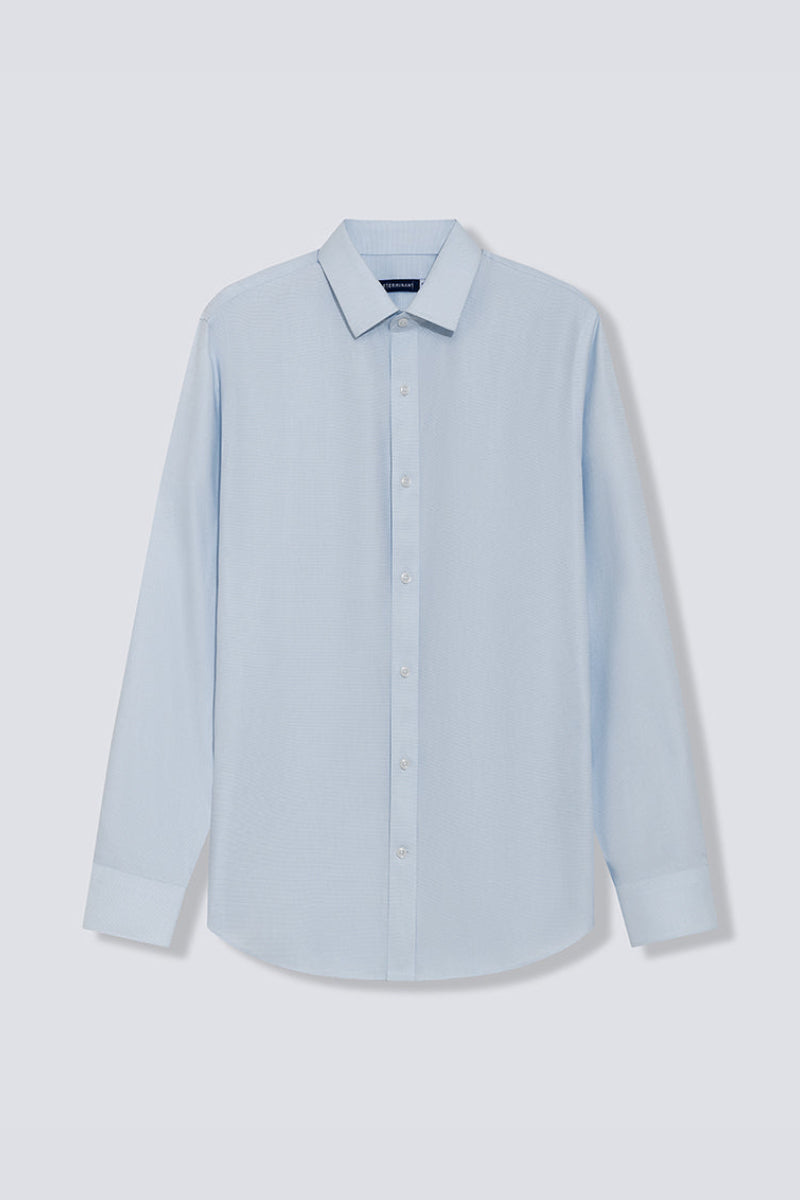Wrinkle-Free Dobby Twill Dress Shirt | Pale Blue Semi Plain 27585N