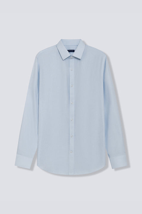 Wrinkle-Free Dobby Twill Dress Shirt | Pale Blue Semi Plain 27585N