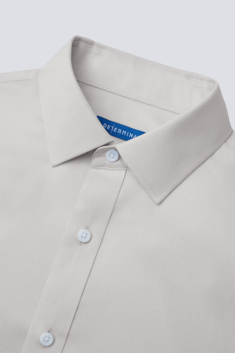 VISDRY™ Dobby Dress Shirt | Light Grey GYE128