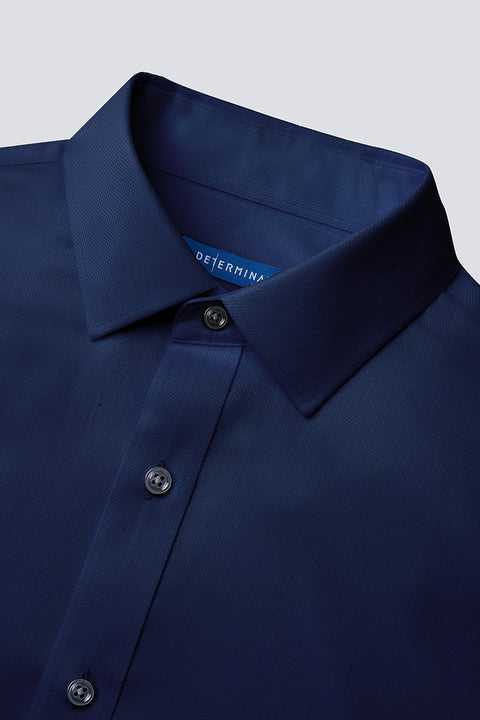 VISDRY™ Dobby Dress Shirt | Navy NYE063