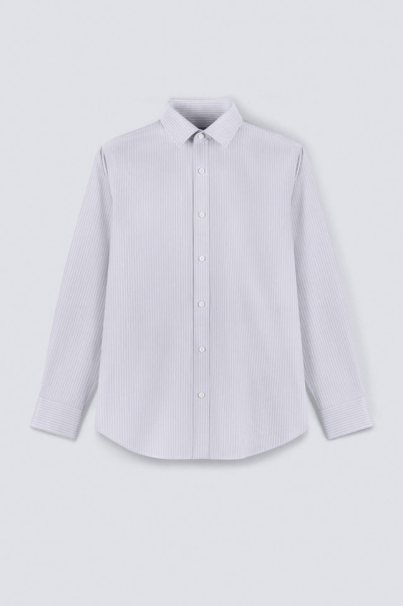 InstantCool Dobby Dress Shirt | Grey Stripes 19390N