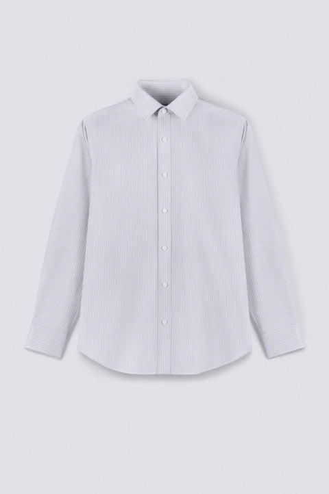 InstantCool Dobby Dress Shirt | Grey Stripes 19390N