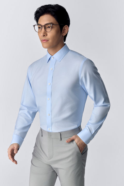 InstantCool Twill Dress Shirt | Light Blue Semi Plain 16220N