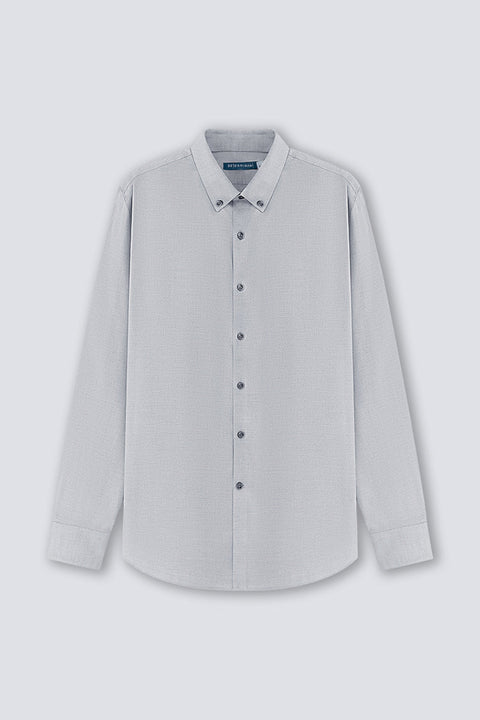 Waterless Dye Button-Down Smart Shirt | Grey 25238N