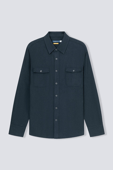 HeatGuard Casual Shirt Jacket | Navy Semi Plain 6099NZ