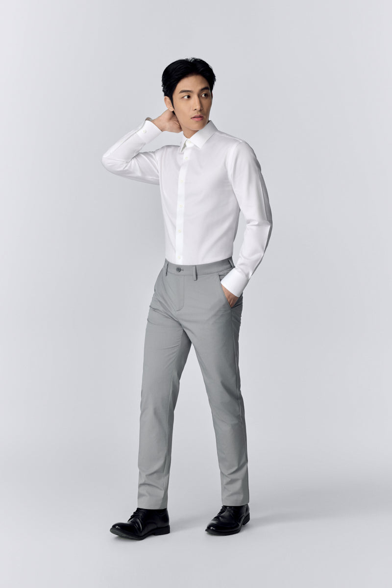 Supreme Cotton Herringbone Dress Shirt | White WH001Z