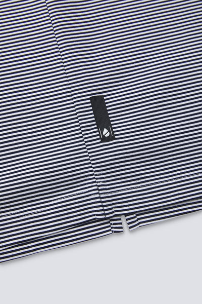 Waterless Dye Relaxed-Fit T-Shirt  | Dark Blue Stripes BLWH01