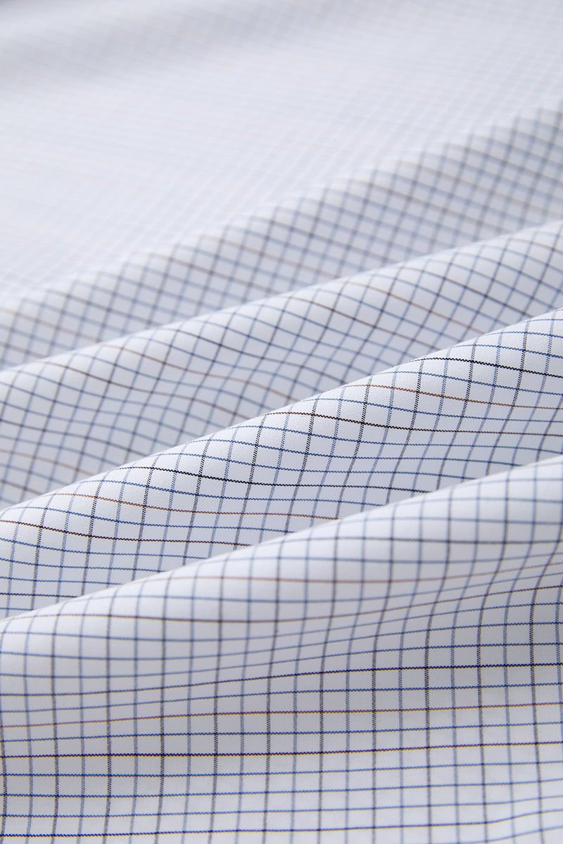 Waterless Dye Dress Shirt  | White Multi-Check 20812N