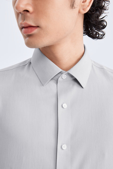 Supreme Cotton-Cashmere Dobby Dress Shirt | Grey Stripes 28700N