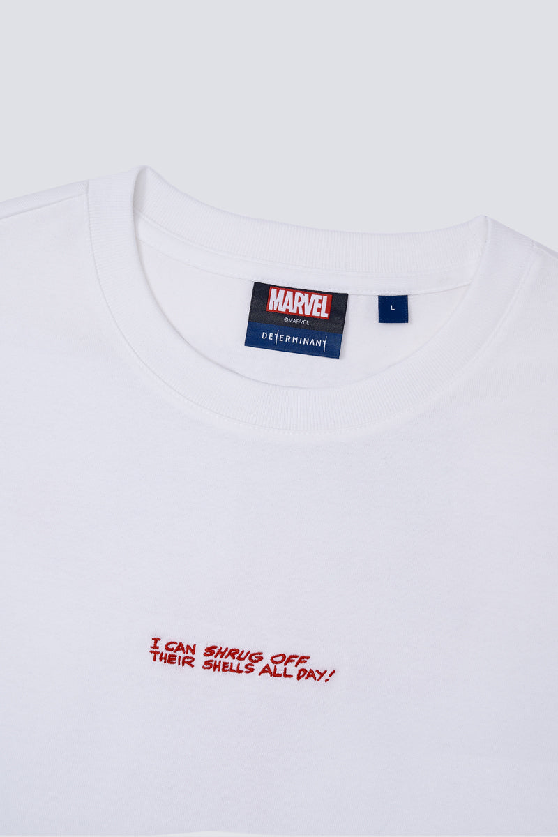 Iron Man Comic Print Crew Neck T-Shirt | White WH001Z