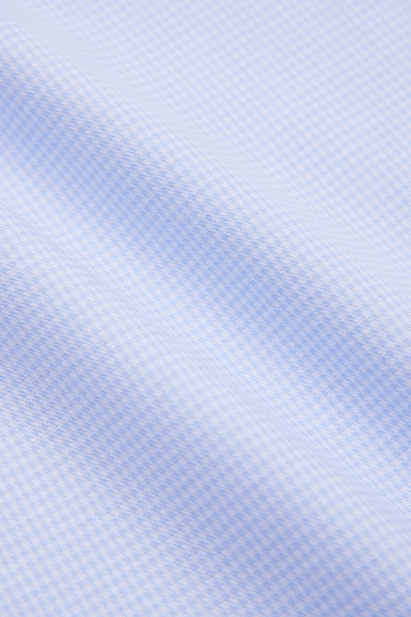 Wrinkle-Free Twill Dress Shirt | Light Blue Check 10518N