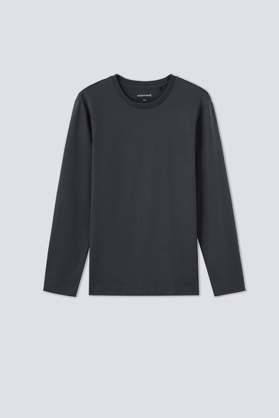 Regal Crew Neck Long Sleeve T-Shirt | Dark Grey GYE161