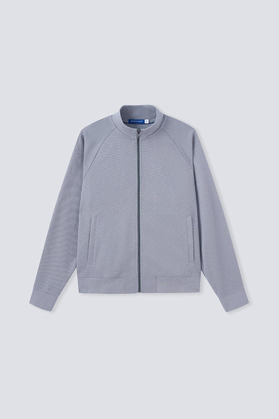 CottonSTRETCH Stand Collar Knit Jacket | Grey GYE144