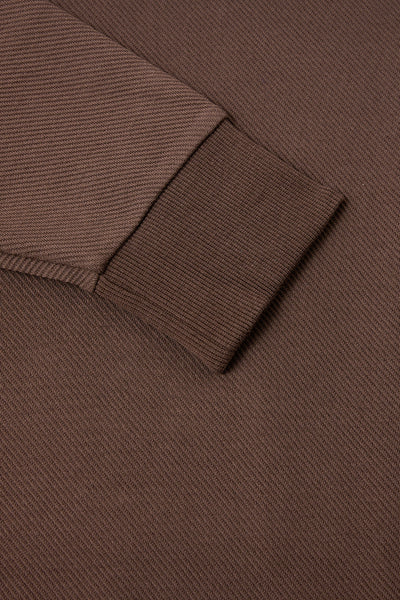 HeatGuard Jacquard Long Sleeve Polo  | Brown BRE054