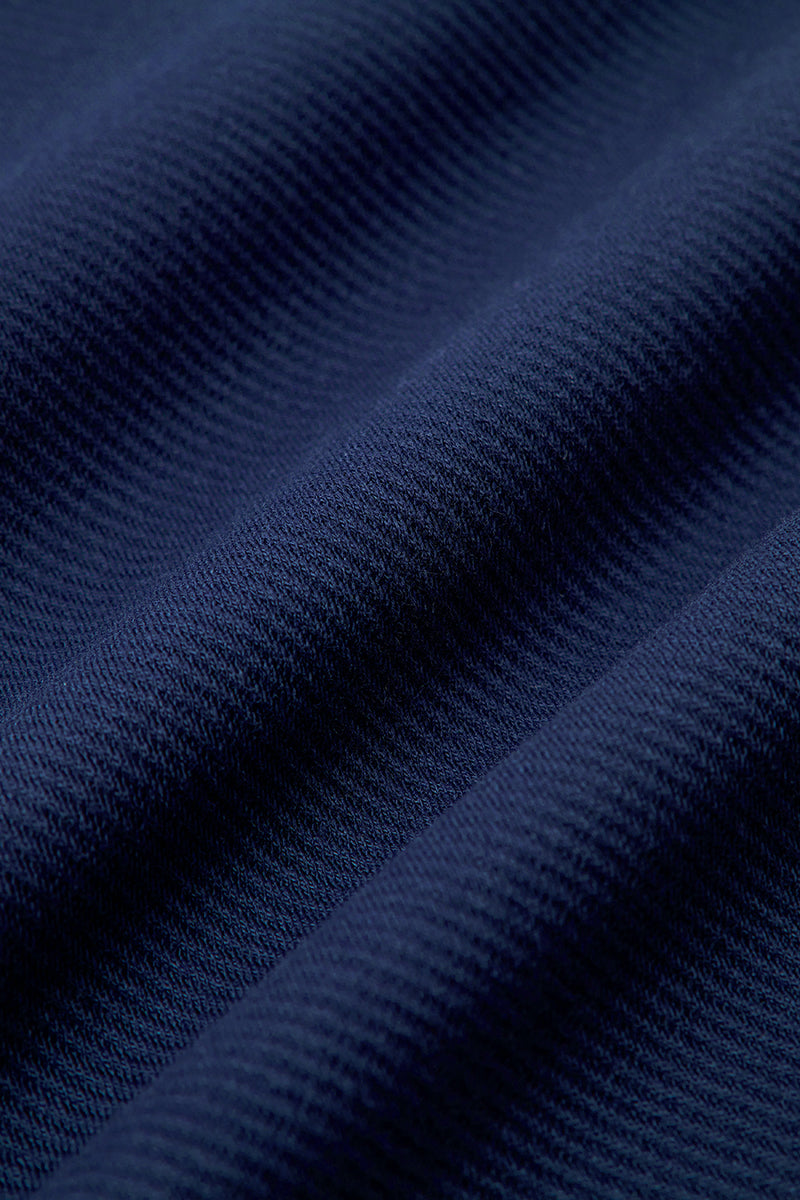 HeatGuard Jacquard Long Sleeve Polo  | Navy NNY096