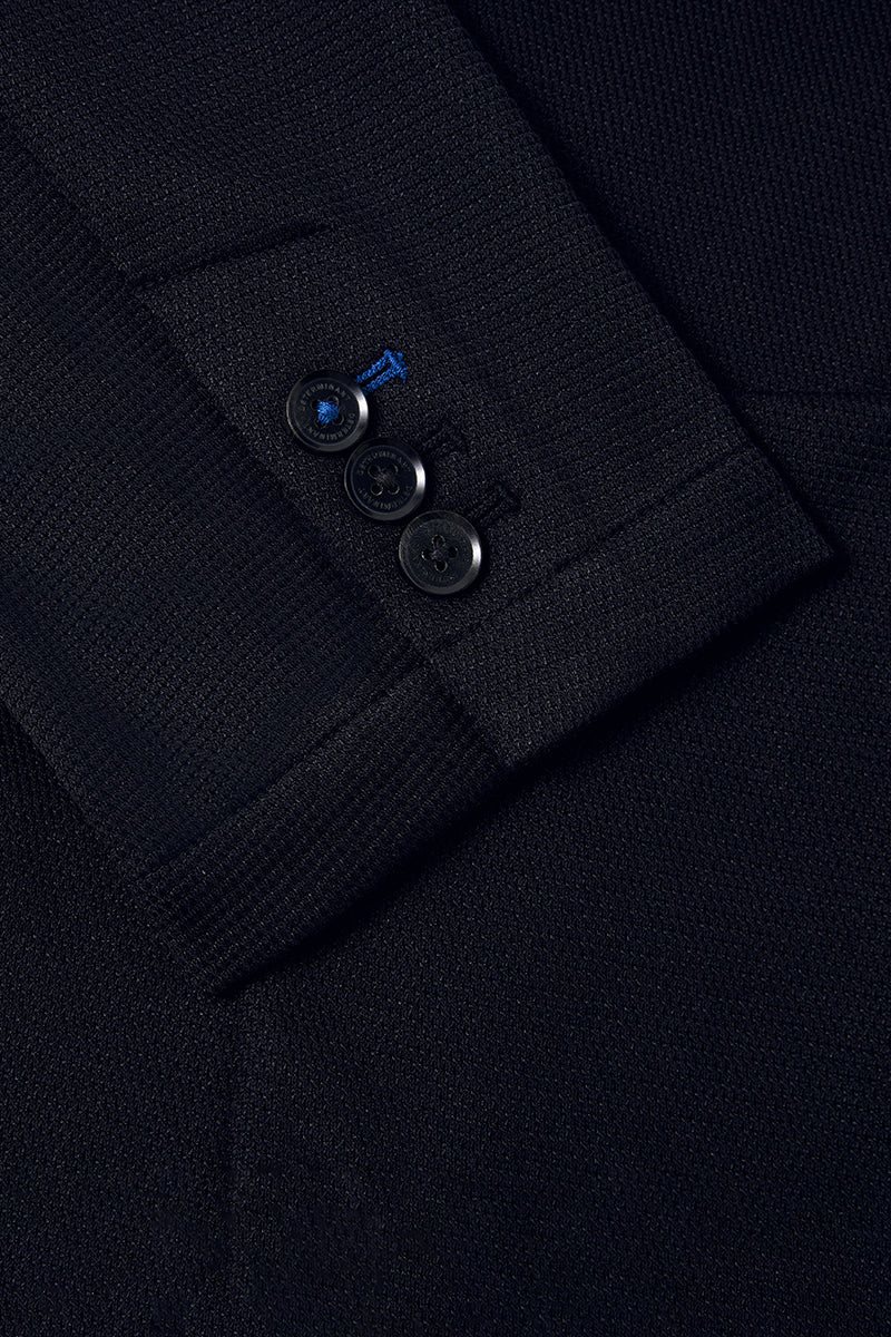 CottonSTRETCH Knit Smart Blazer | Black BKFD01