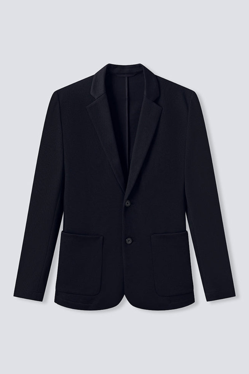 CottonSTRETCH Knit Smart Blazer | Black BKFD01