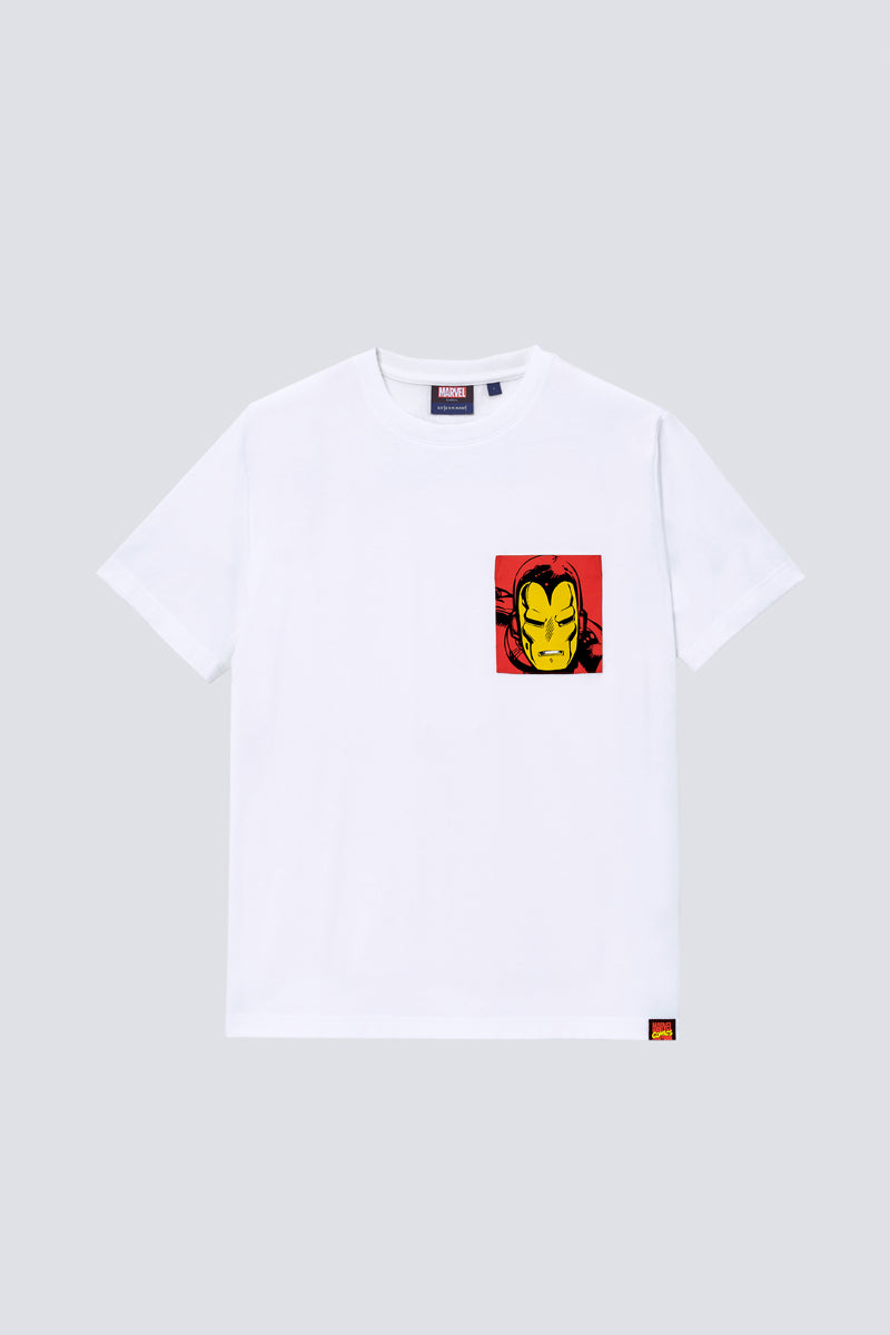 Iron Man Pocket Printed T-Shirt | White WH001Z