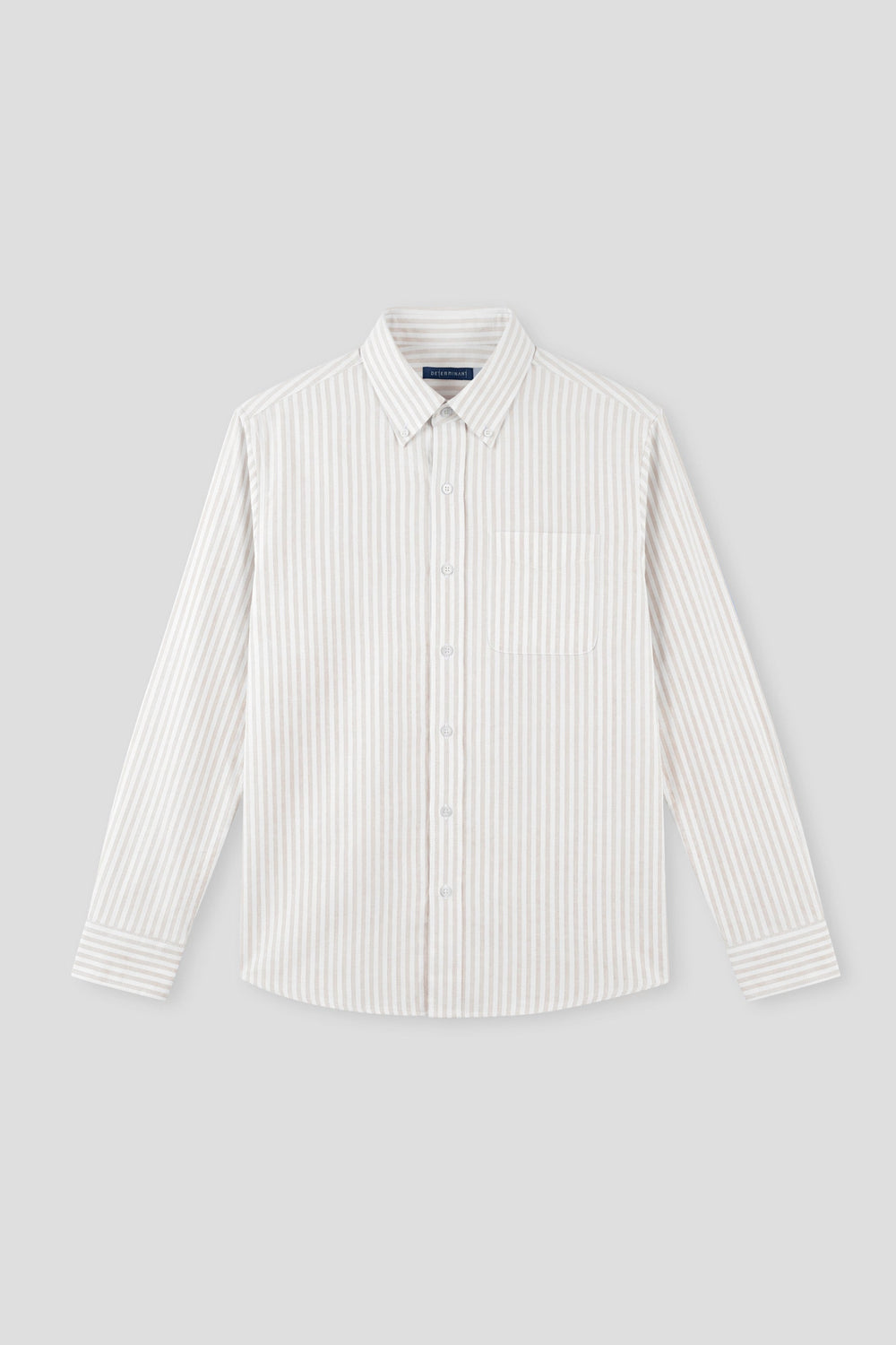 Waterless Dye Basketweave Casual Shirt | Light Khaki Stripes 5802KM