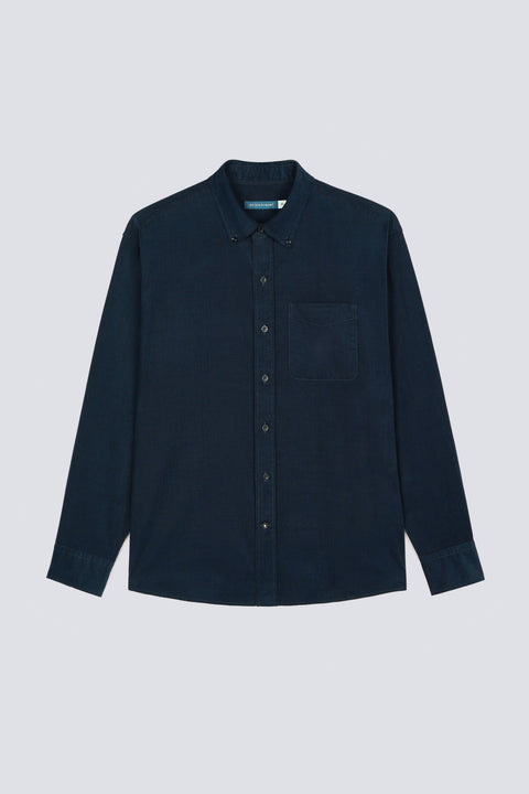 Cotton Corduroy Casual Shirt | Navy 10040Z
