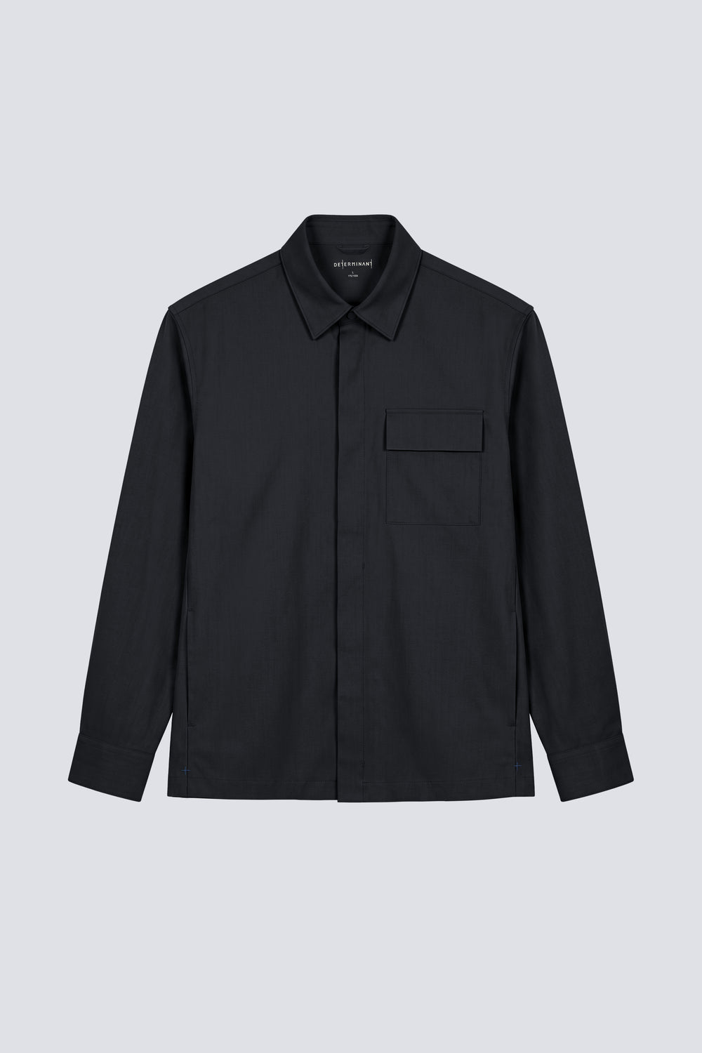 Stretch Water-Repellent Shirt Jacket | Black BKFD01 — Flat Lay