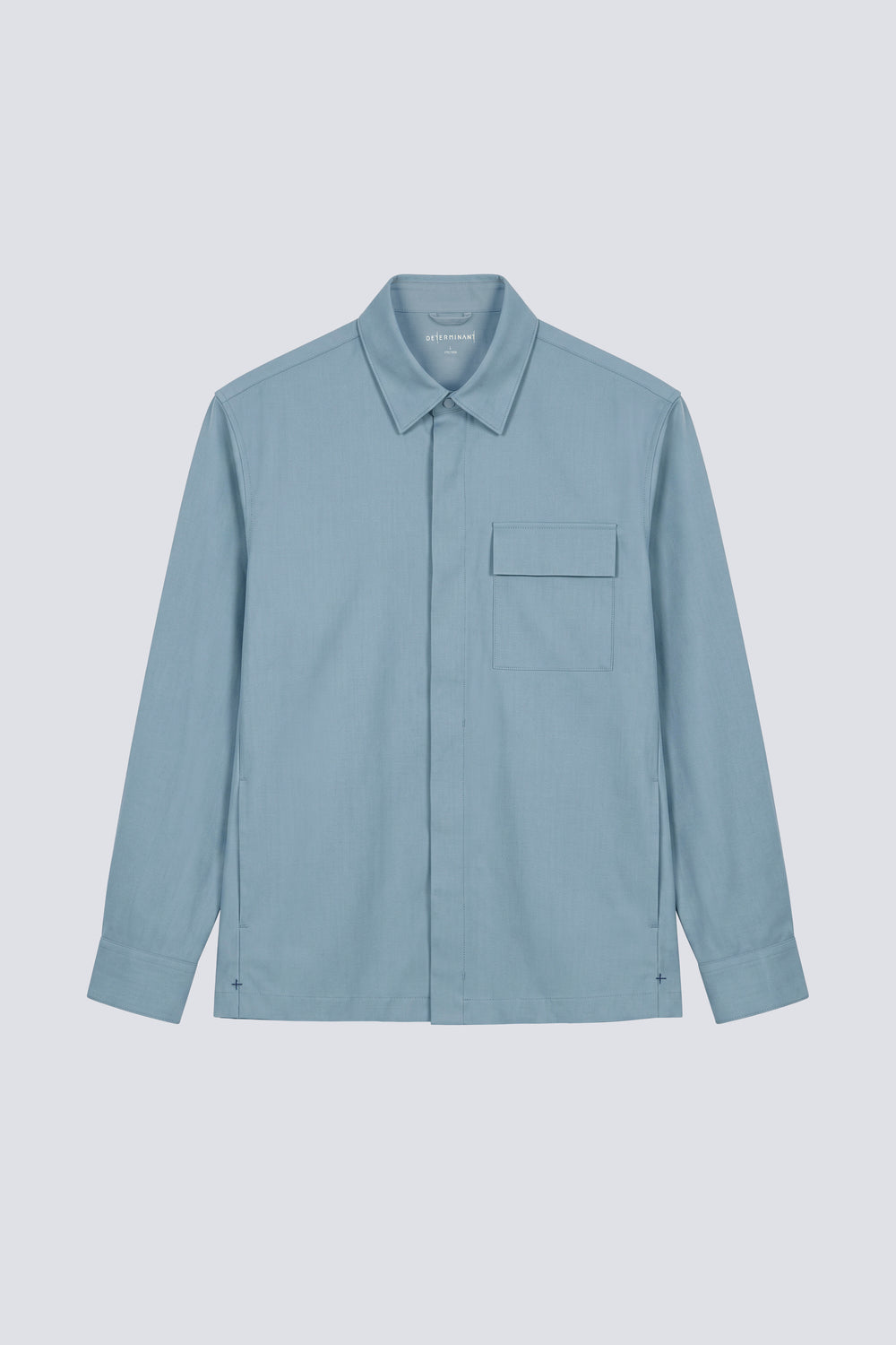 Stretch Water-Repellent Shirt Jacket | Citadel Blue 16618P — Flat Lay