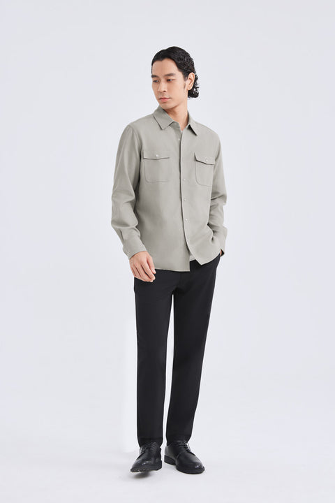 HeatGuard Casual Shirt Jacket | Khaki Semi Plain 6100NZ