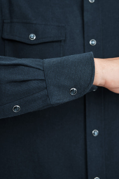 HeatGuard Casual Shirt Jacket | Navy Semi Plain 6099NZ