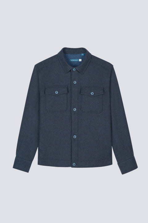 Cotton Yak Dobby Shirt Jacket | Heather Navy 318EKP